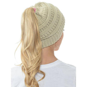 Soft Knit Ponytail Beanie