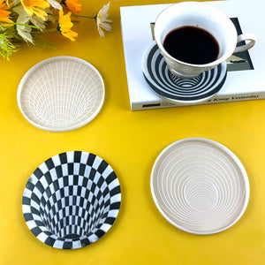 Vision Trap Geometric Spiral Pattern Coaster Molds