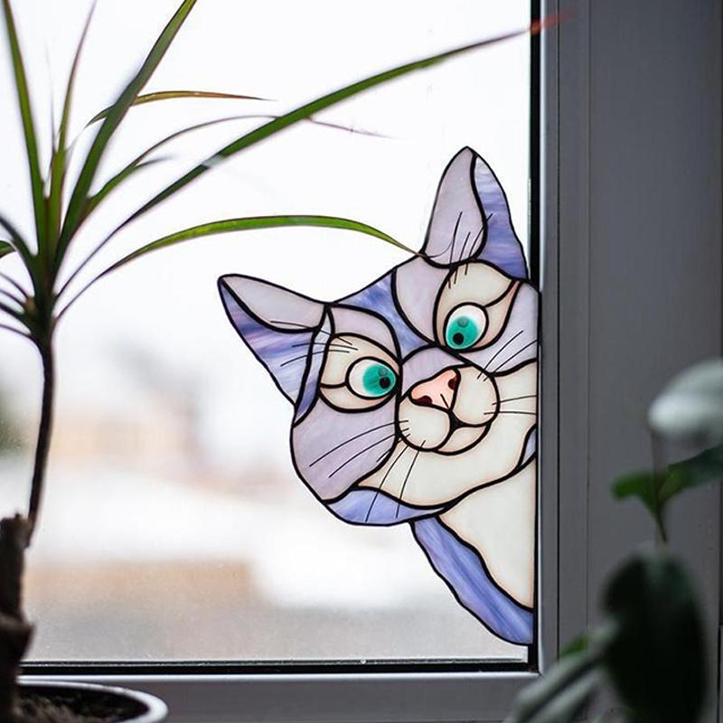 😻Handmade Stain Glass Cat Suncatcher For Window(Buy 5 get 20% off)