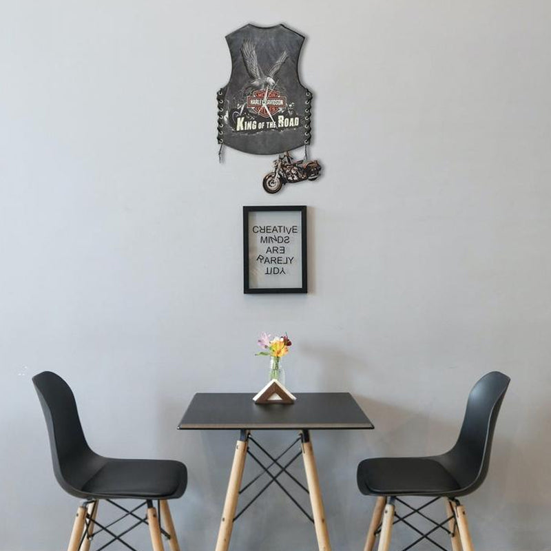 Motorcycle vest hanging clock