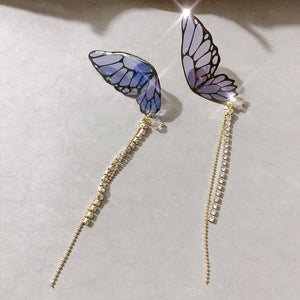 Butterfly Fringe Long Earrings