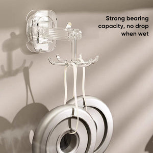 Suction Cup Six-Claw Swivel Hook