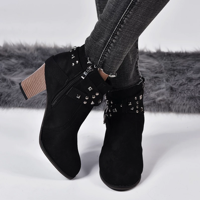 Women Round Toe Ankle Boots