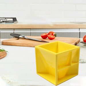 Kitchen cube integrated measuring device