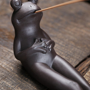 Meditate Frog Incense Stick Holder