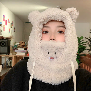 Warm Plush Bear Hat