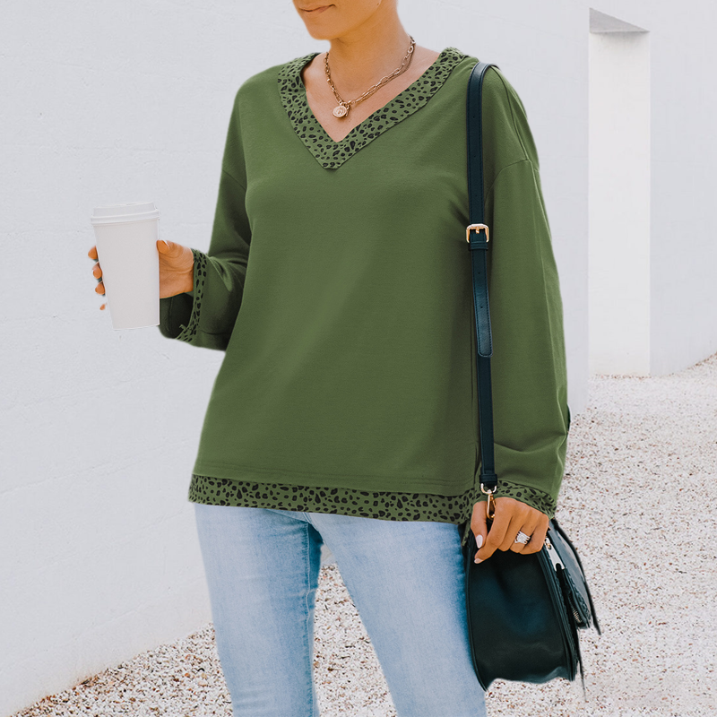 V-neck sexy off-the-shoulder T-shirt