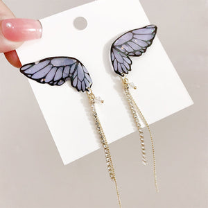 Butterfly Fringe Long Earrings