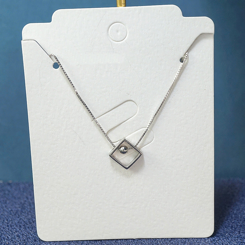 Love Ball Square Geometric Clavicle Necklace