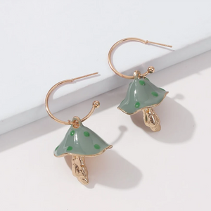 Small Mushroom Drop Earrings