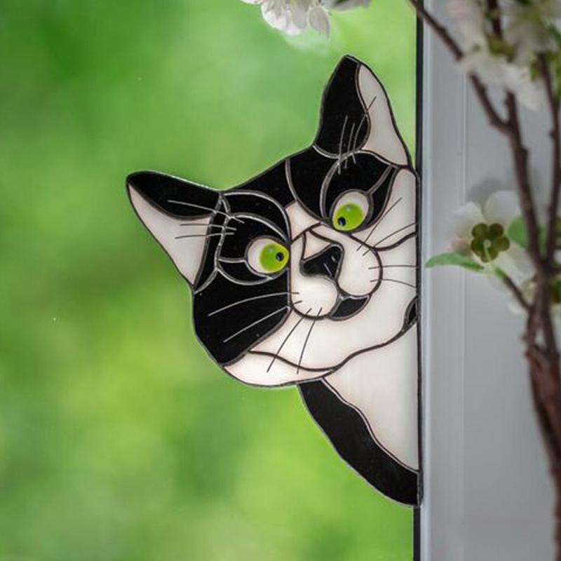 😻Handmade Stain Glass Cat Suncatcher For Window(Buy 5 get 20% off)