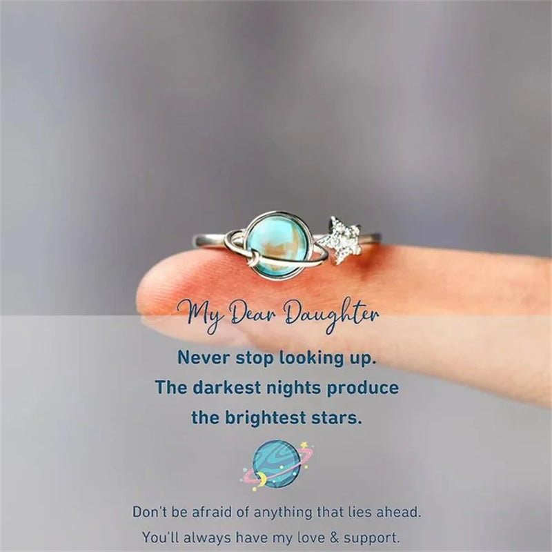 Star And Moon Rotatable Stress Relief Ring