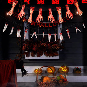 Halloween Hand Feet Paper Banner