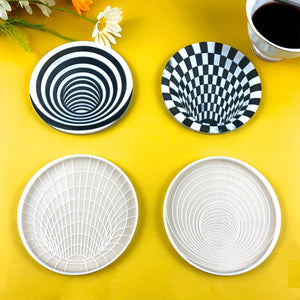 Vision Trap Geometric Spiral Pattern Coaster Molds