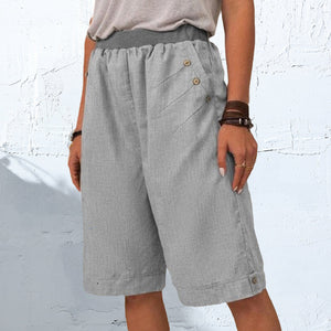 Solid Color Cotton and Linen Pants