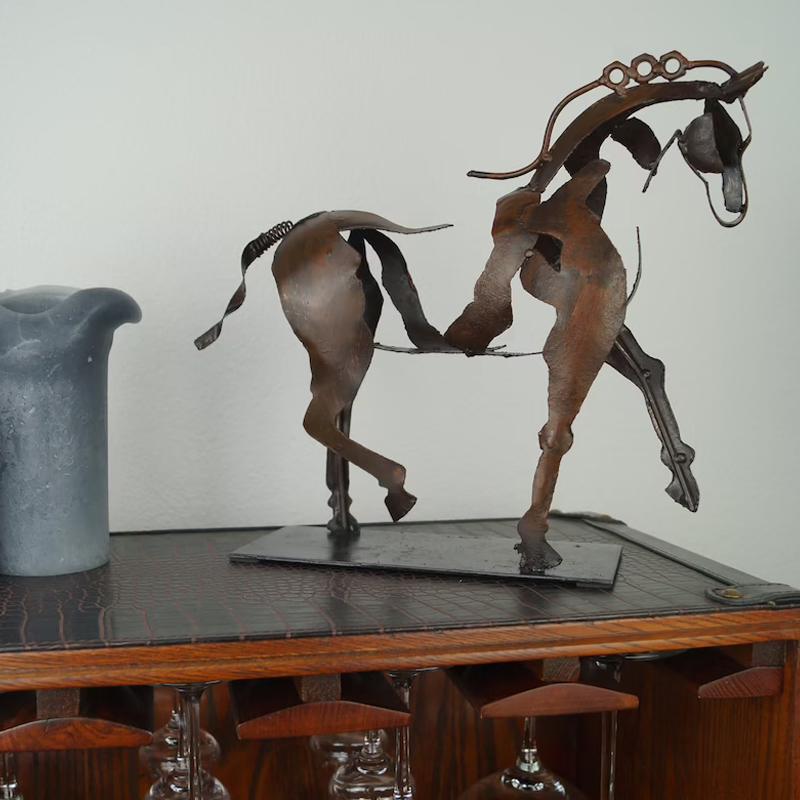 Handmade Adonis Metal Horse Sculpture