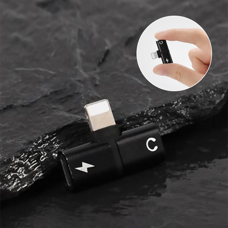 2-In-1 Dual-Port Headphone Adapter For iPhone