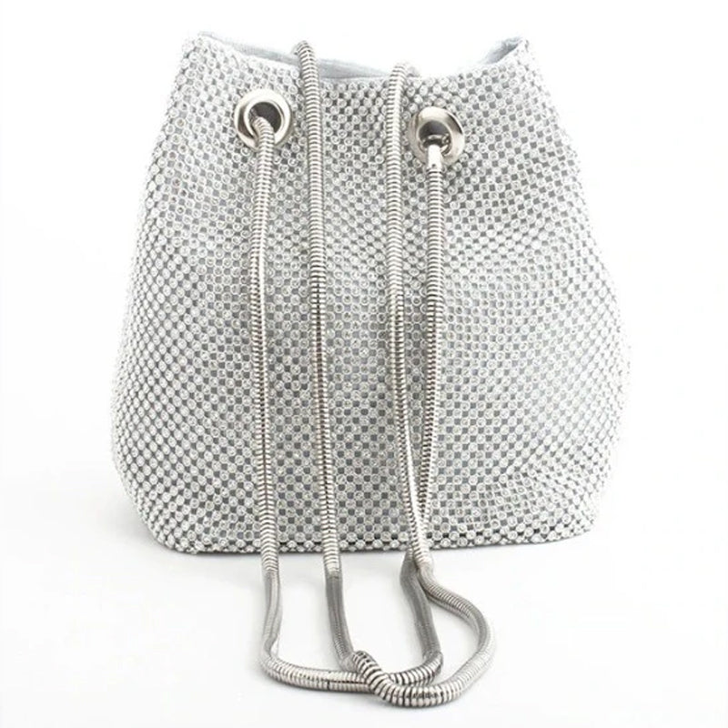 Elegant Bejeweled Rhinestone Bucket Bag