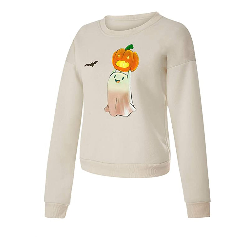 Pumpkin Print Hoodie for Women