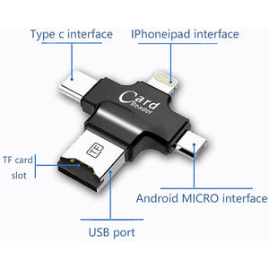 4 in 1 OTG Mobile Phone Card Reader