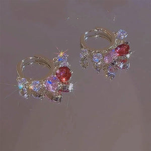 Golden Glitter Colorful Zircon Earrings