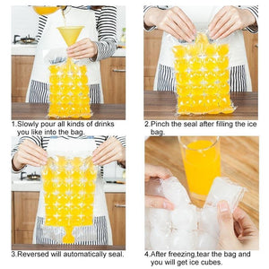 Self-Sealing Ice Cube Shaped Bags