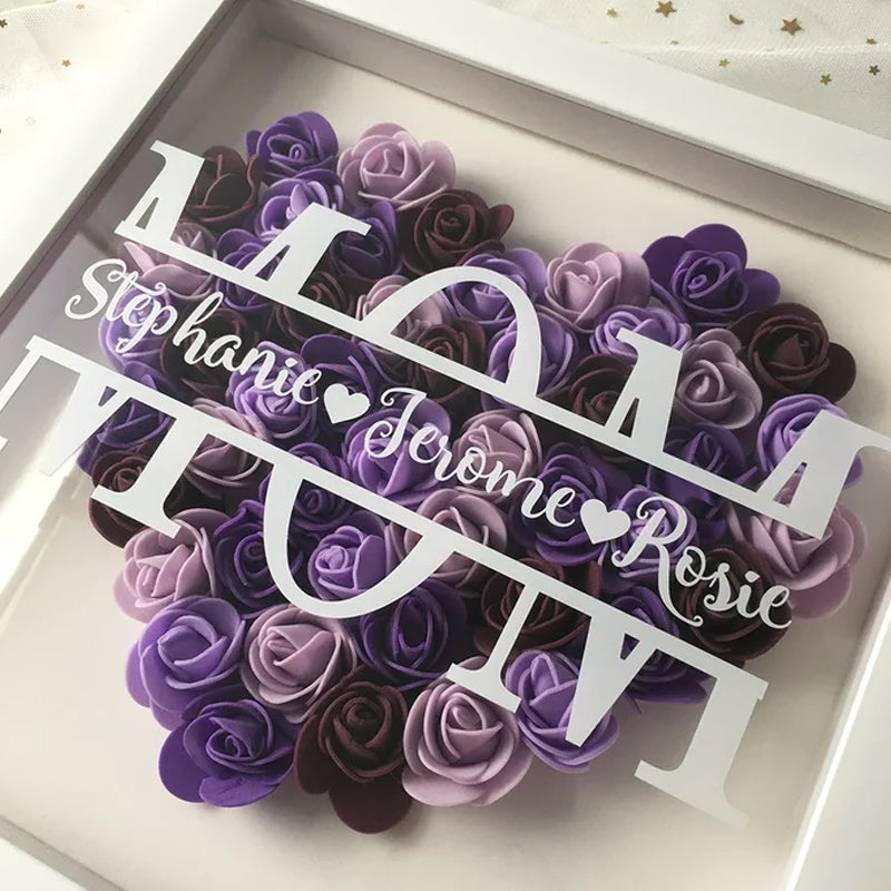 Personalized Mom Flower Shadow Box