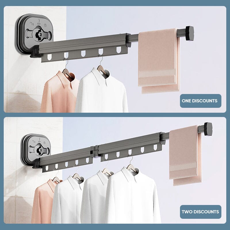 Wall-Mounted Foldable Clothes Drying Rack with Suction Cup