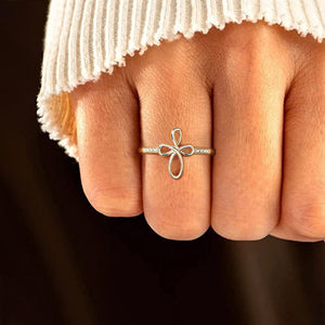 Micro Pave Cross Wrap Ring