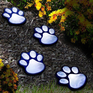 Solar-Powered Paw Print Lights Garden Lantern