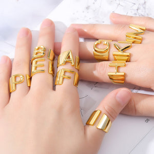 Initial A-Z Letter Ring