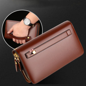 Double Zipper Clutch Wallet for Men