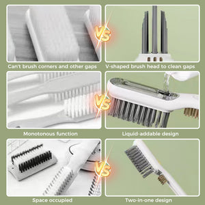 Multi-functional liquid-filled crevice brush