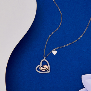 Baby Feet Heart Pendant Necklace