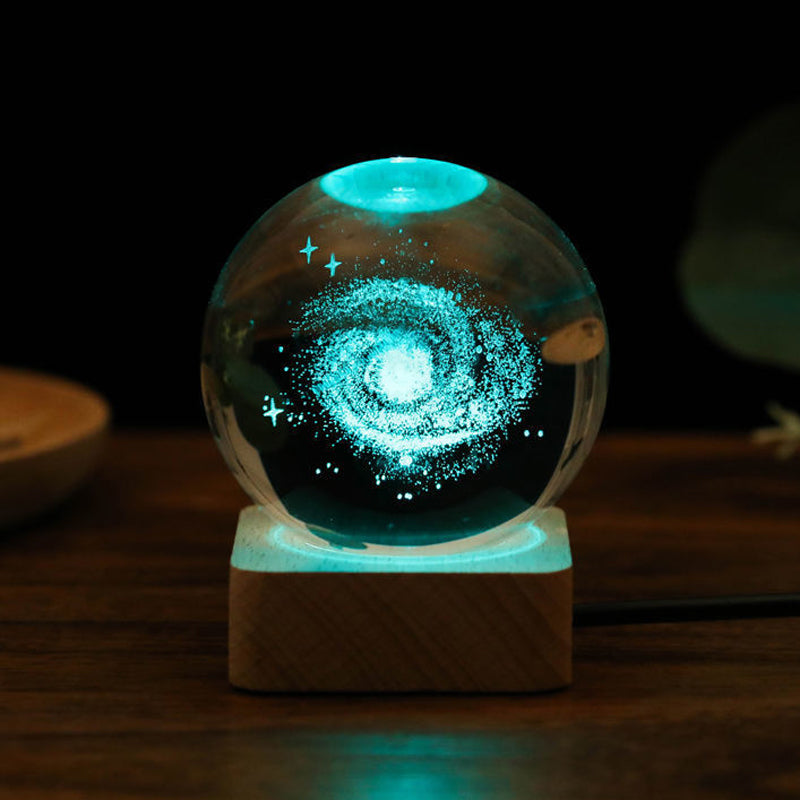 3D Galaxy Kristallkugel Nachtlicht Dekorlampe