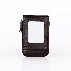 RFID Anti-theft Brushed Leather Organ Card Holder