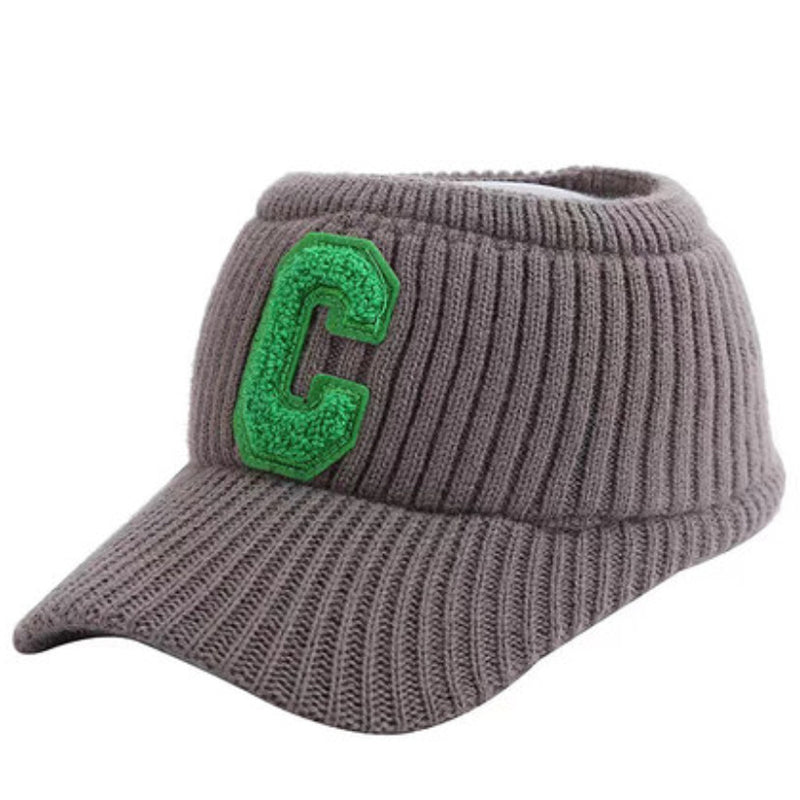 New C Letter Knitted Visor Cap