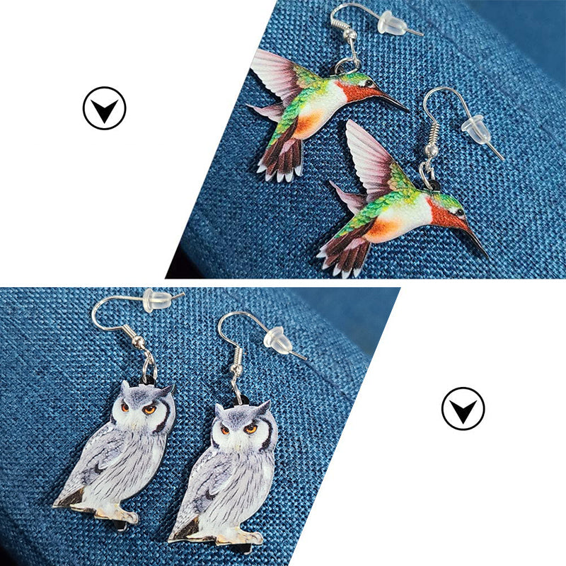 Acrylic Drop Bird Earrings