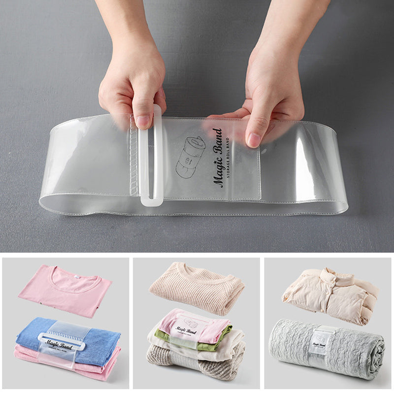 Self-adhesive Clothes Storage Roll-up Straps