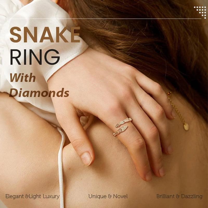 Snake Ring with Diamonds