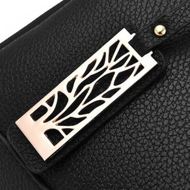 Women Leather Tree Branches Metal Decor Handbags