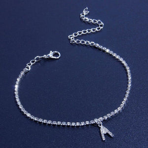 Rhinestone Letter Anklets