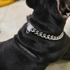 Zirconia Lock Buckle Dogs Chain Necklace