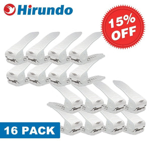 Hirundo Adjustable Shoe Rack Space Saver (White/Black)