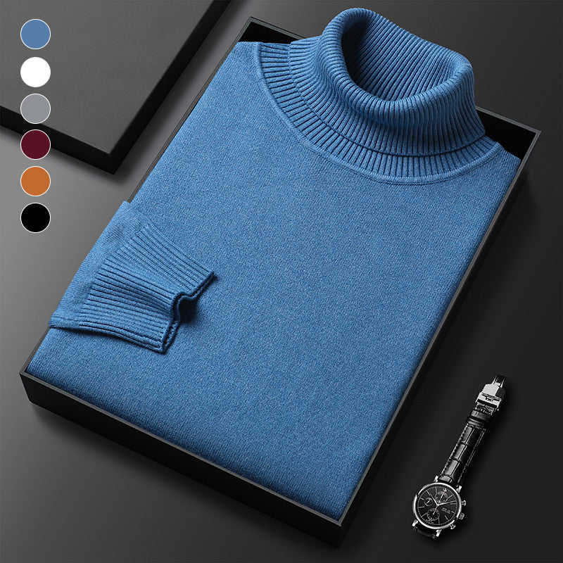 Men's Solid Color Turtleneck Sweater