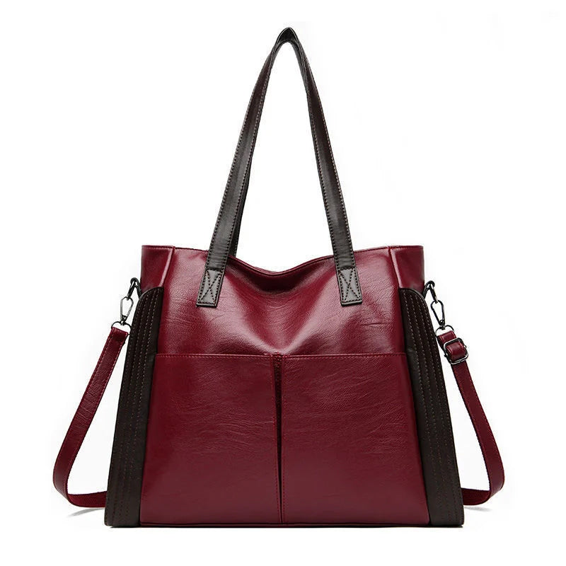 Large-Capacity Texture Soft Leather Handbag