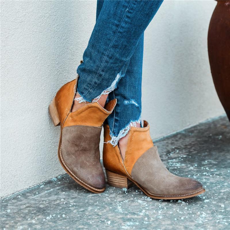 Women Patchwork Ankle Boots