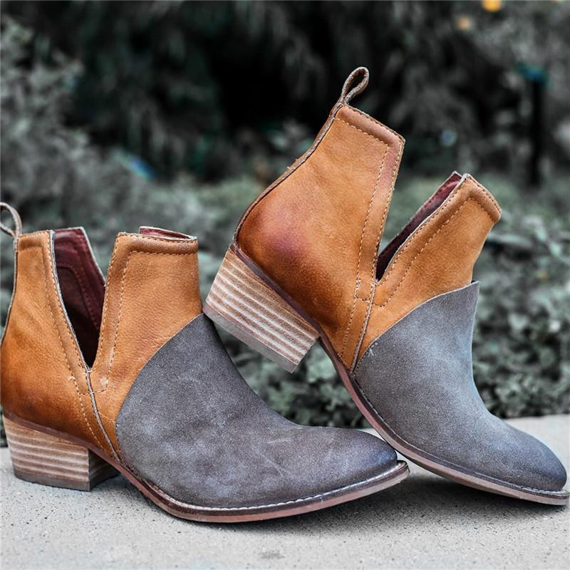 Women Patchwork Ankle Boots