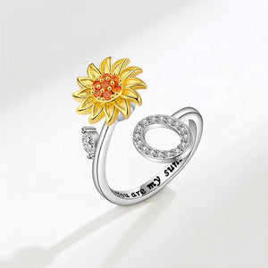 Sunflower Letter Adjustable Ring For Daughter/Granddaughter