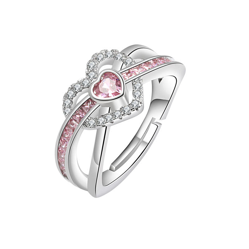 Pink Heart Surround Ring